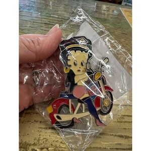 Vintage Betty Boop On Motorcycle  Belt Buckle